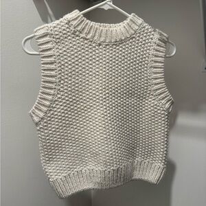 H&M Off-White Textured Knit Vest